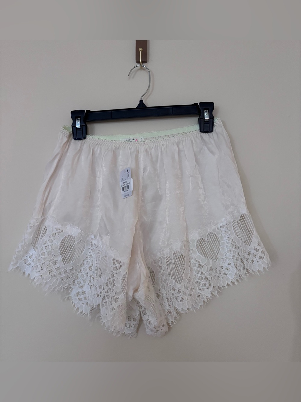 Free People Intimately Sweet Love Boxer Shorts White Alyssum Lace XS NWT